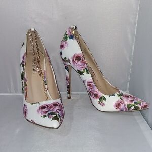 Just Fab floral stilettos, size 10